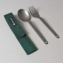 Load image into Gallery viewer, Snow Peak Titanium Fork &amp; Spoon Set
